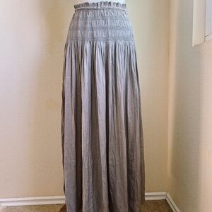 BNWOT Current Air Smocked Waist Maxi Skirt in Light Gray